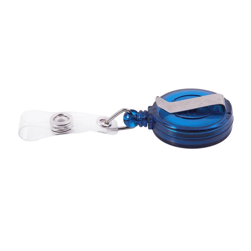 50 Retractable Reel Recoil ID Badge Lanyard Name Tag Key Card Holder Belt Clip Color:Blue Amount:50 Pcs