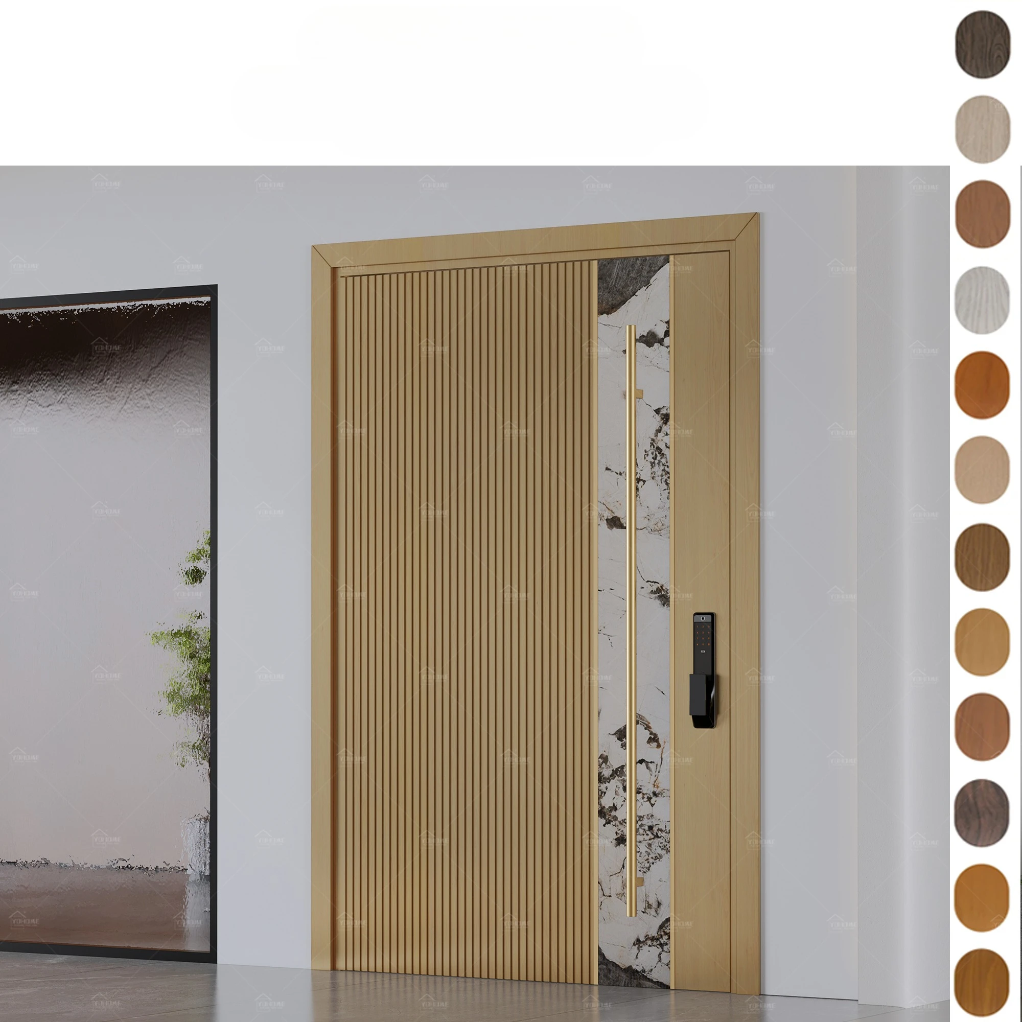 

American Exterior Wooden Pivot Main Door Wooden Single Main Door Designed for Home Security Doors