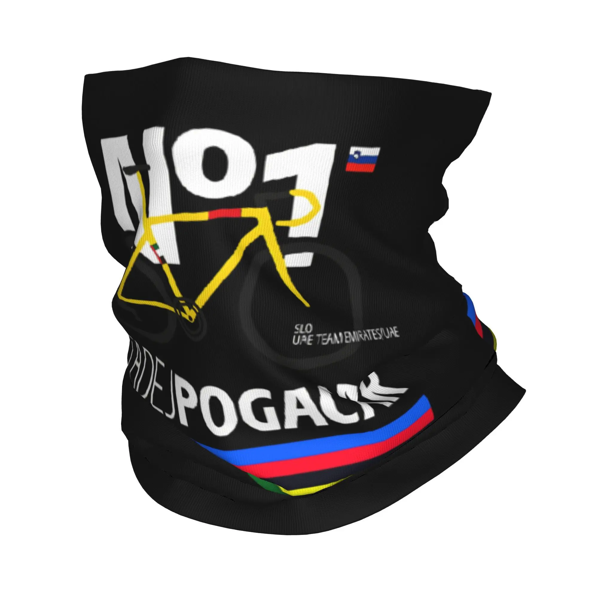 Tadej Pogacar ركوب الدراجات باندانا الرقبة الجراب مطبوعة التفاف وشاح متعدد الاستخدام قناع الوجه الدراجات للجنسين الكبار يندبروف