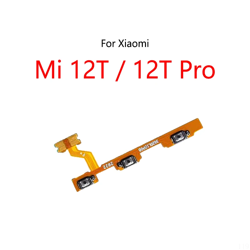 Power Button Switch Volume Mute Button On / Off Flex Cable For Xiaomi Mi 12T Pro