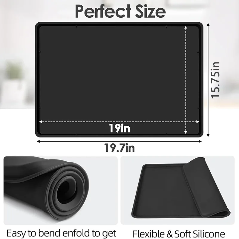 Cross-border Popular Coffee Mat Silicone Bar Table,Non-slip, Heat Insulation, Drain, Tray with Lip, Coffee Cup Drying Bottom Pad