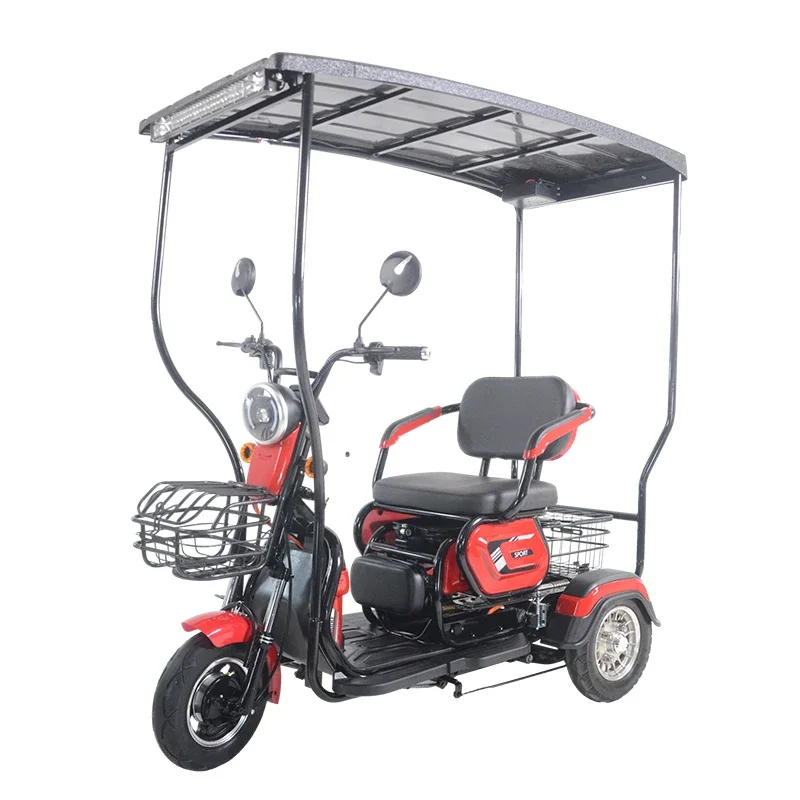 High Quality 3 Wheel Electric Tricycle LCD Display Solar Powered Electric Tricycle Solar Motorcycle