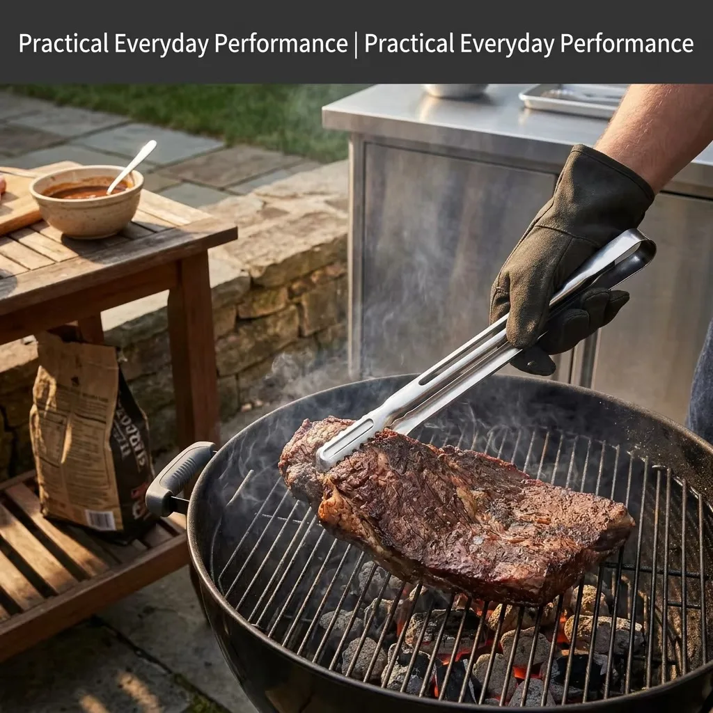 Extra Long Grilling Tongs Food Clip Charcoal Fire Barbecues BBQ Tongs Cooking Grill Tools Kitchen For Home Outdoor