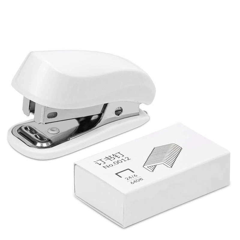 1PCS Cute Macaron Color Mini Stapler For Student Stationery Combo Set Convenient  Stapler and Staples For Binding Paper