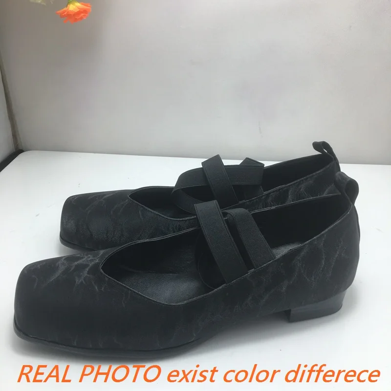 REAVE CAT Brand Ladies Flats Toe Heels 3cm Ankle Shoes Strap Concise Female Ballet Shoes Big Size 46 47 48