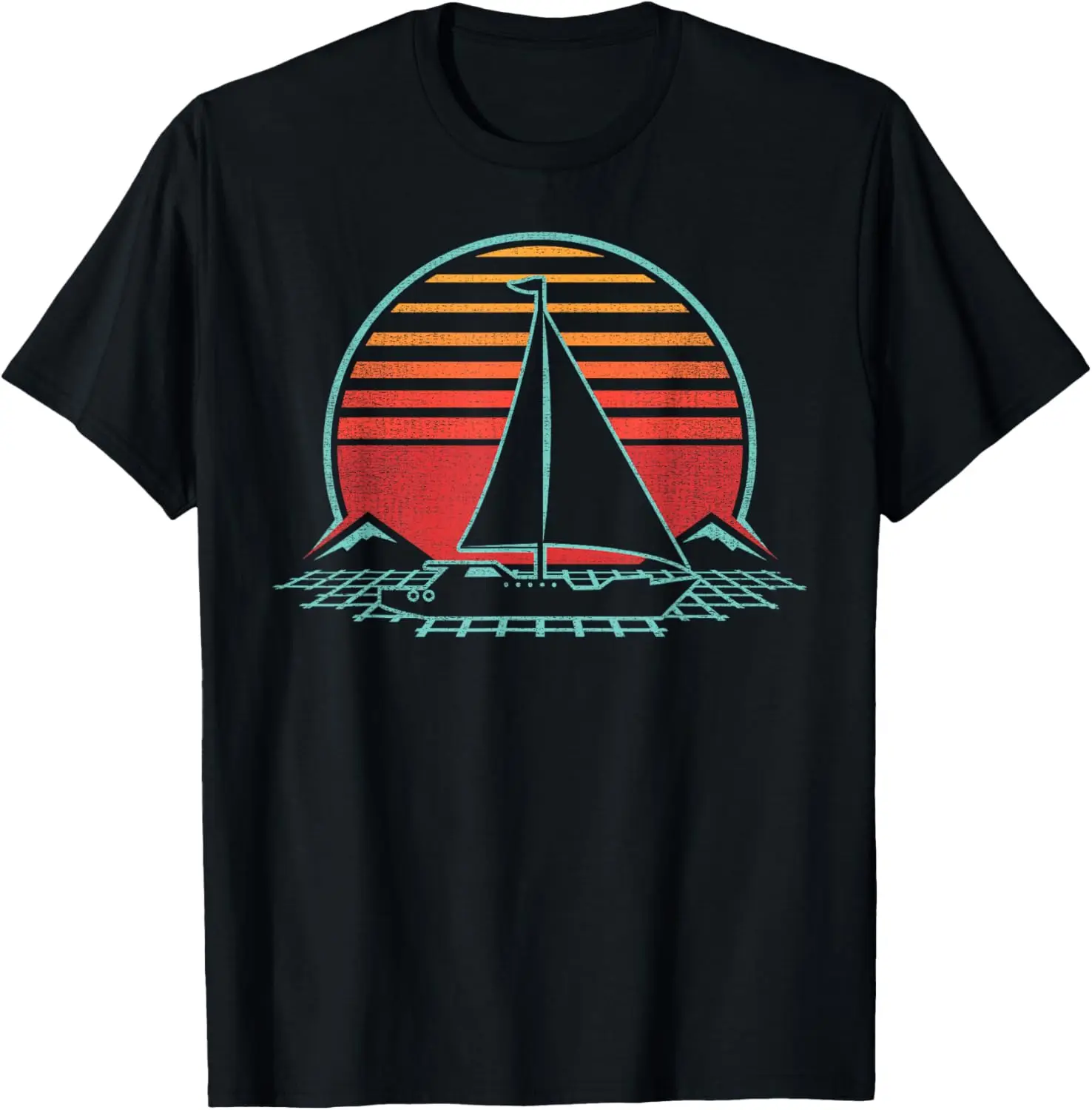 

Sailing Retro Vintage Sailor 80s Style Sailboat Gift T-Shirt