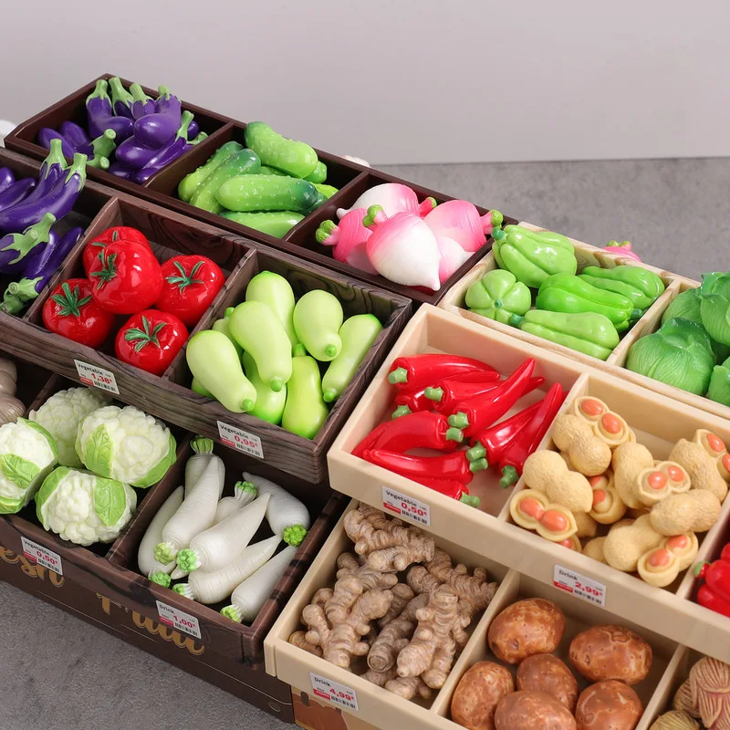 Mini armoire à légumes de Simulation, décoration de maison/supermarché, nourriture Miniature, maison de poupée, petits accessoires, Mod de Simulation de jouet
