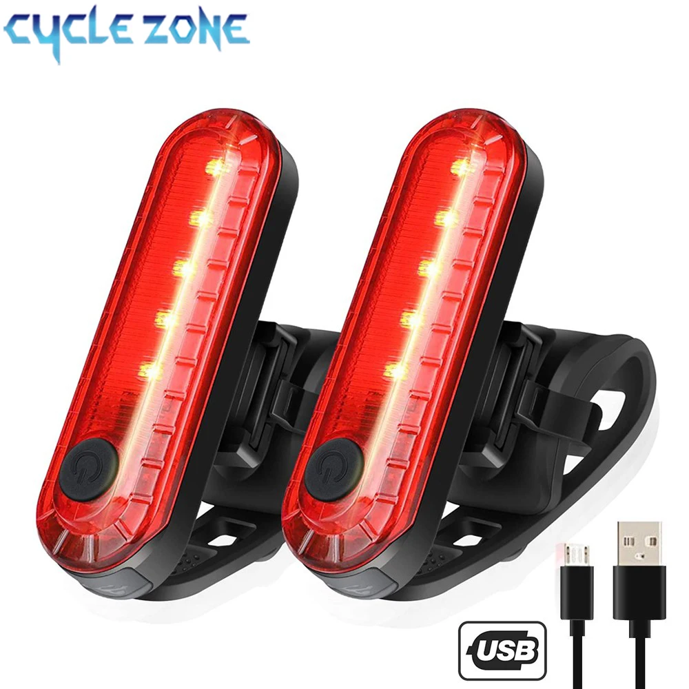 Rear Bike Tail Light USB Rechargeable Red Ultra Bright Taillights Fit On Bicycle Easy to Install for Cycling Safety