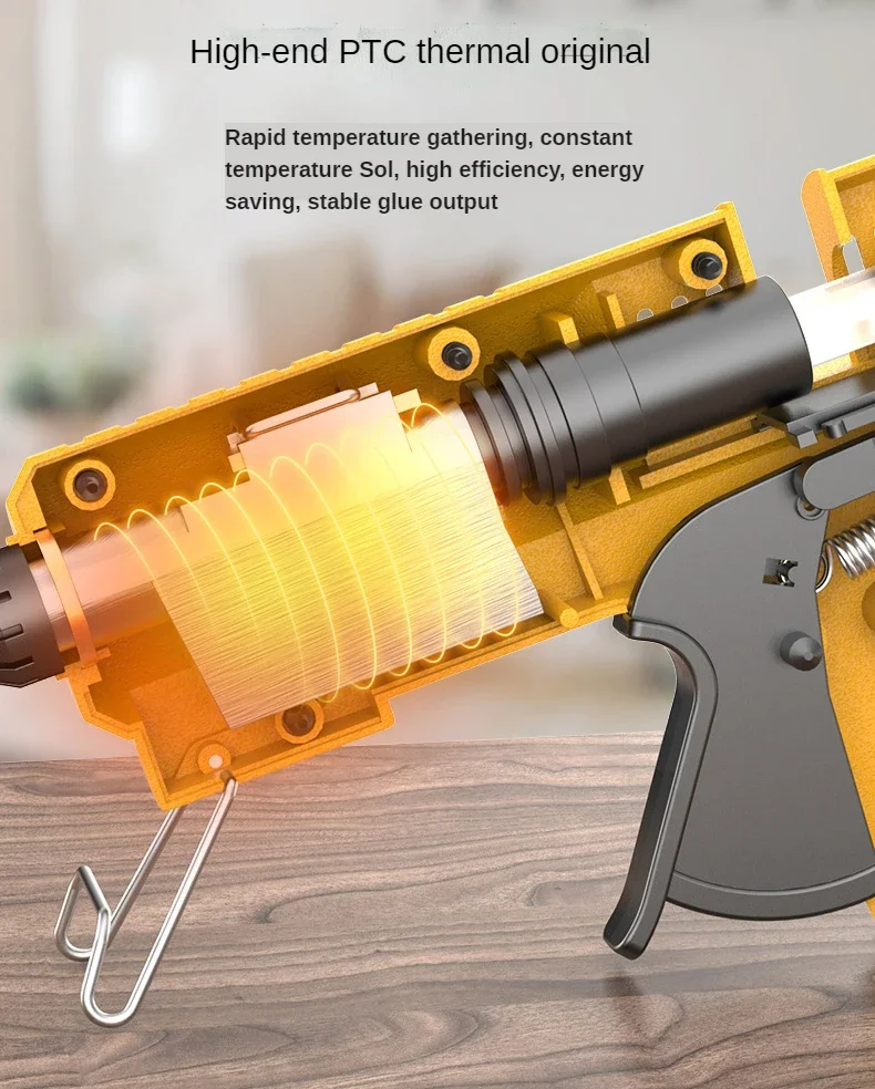 100W/150W/200W Professional Hot Melt Glue Gun Copper Nozzle Adjustable Temperature use 11mm Glue Sticks Household DIY Tools