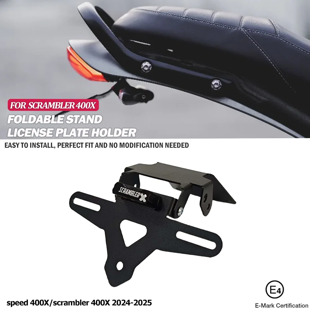 

Fit For Speed400x scrambler400x 2024-2025 License Plate Holder LED Light Rear Tail Tidy Fender Eliminator Kit Accessories