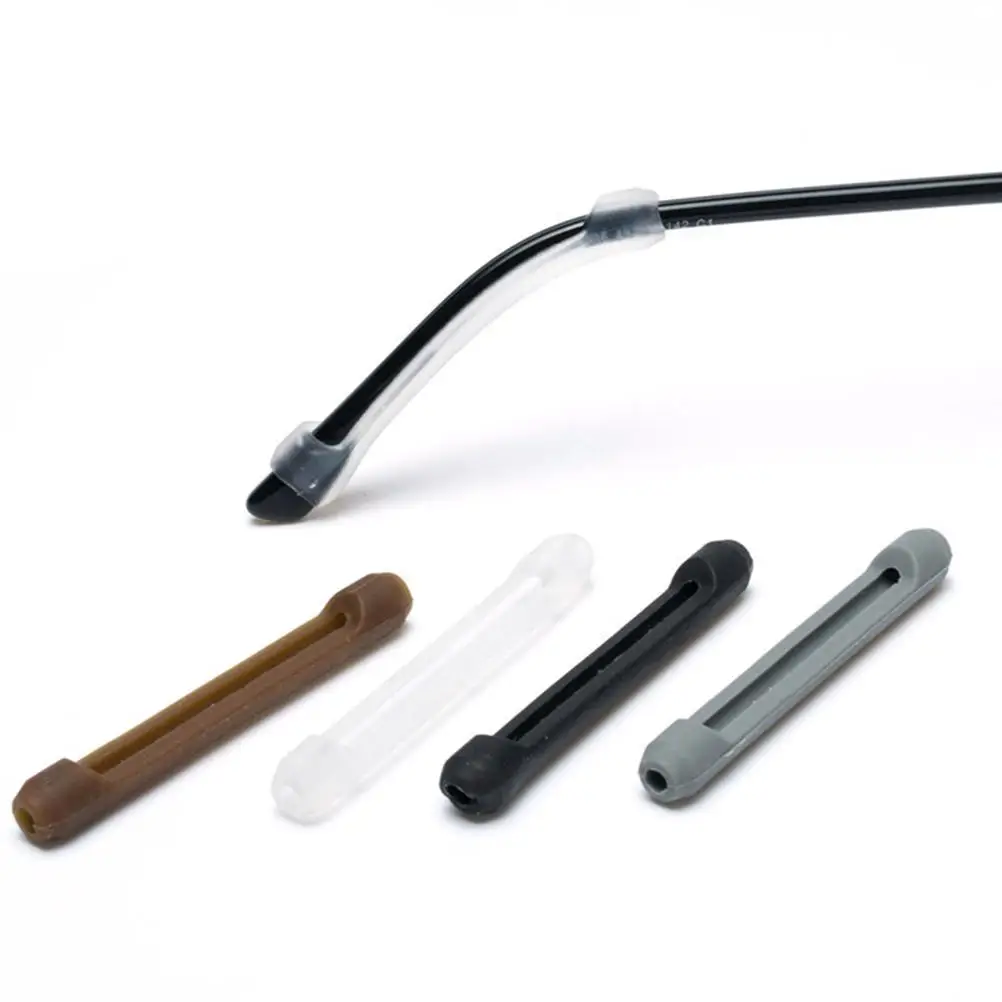 

4 Pcs Anti-slip Leg Foot Cover Silicone Ear Hooks Black Glasses Halloween Sleeves Miss Eye