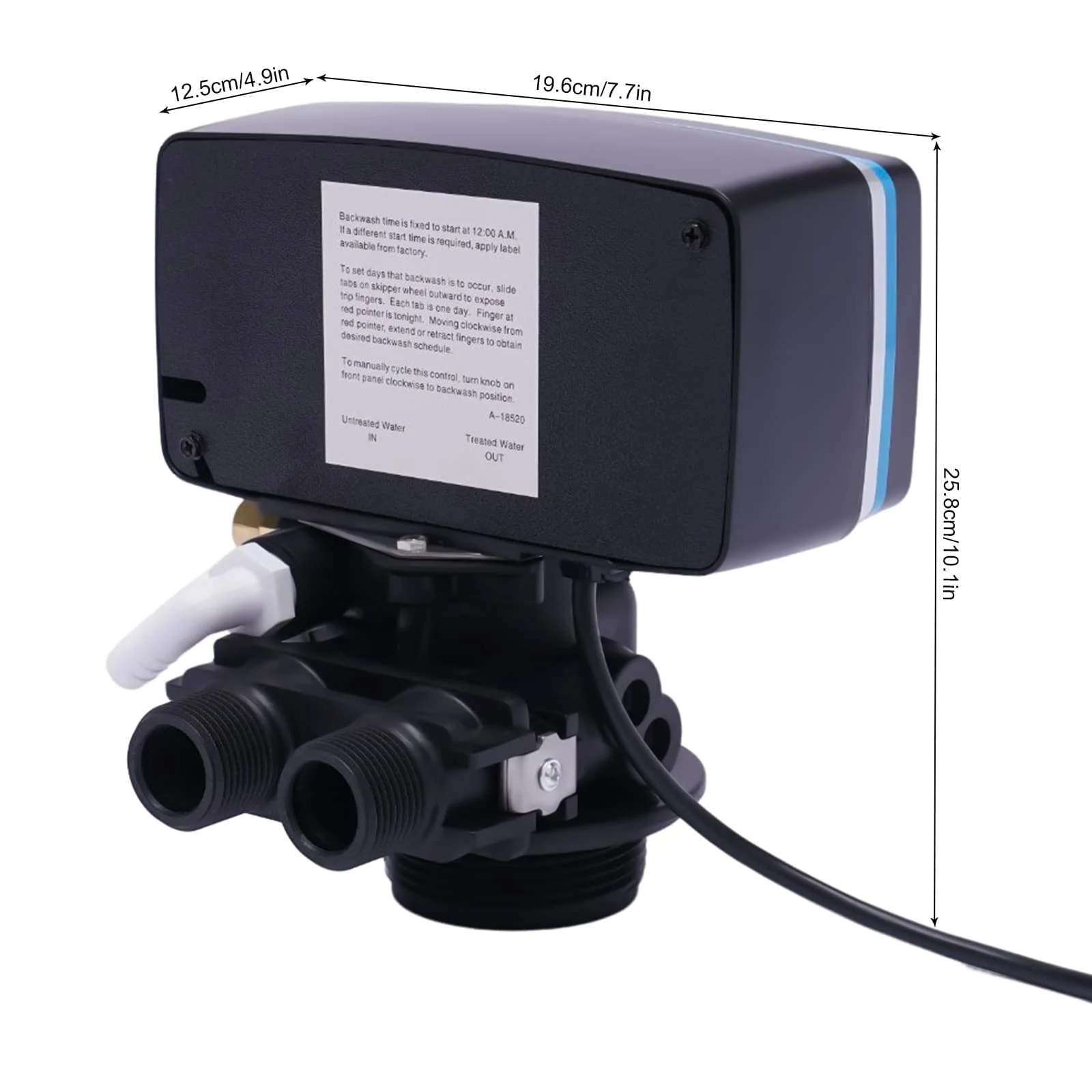 3W Automatic Control Time Clock Control Valve ABS Material 2T/H for Water Filter Softener Resin