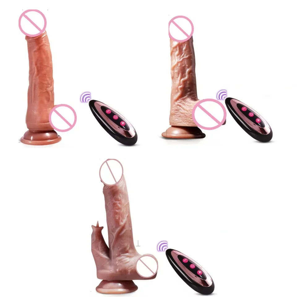 FREDORCH  Simulated Silicone Large Flesh-Colored Dildos with Vibration function Wireless Remote Controlled Suction Cup Didols