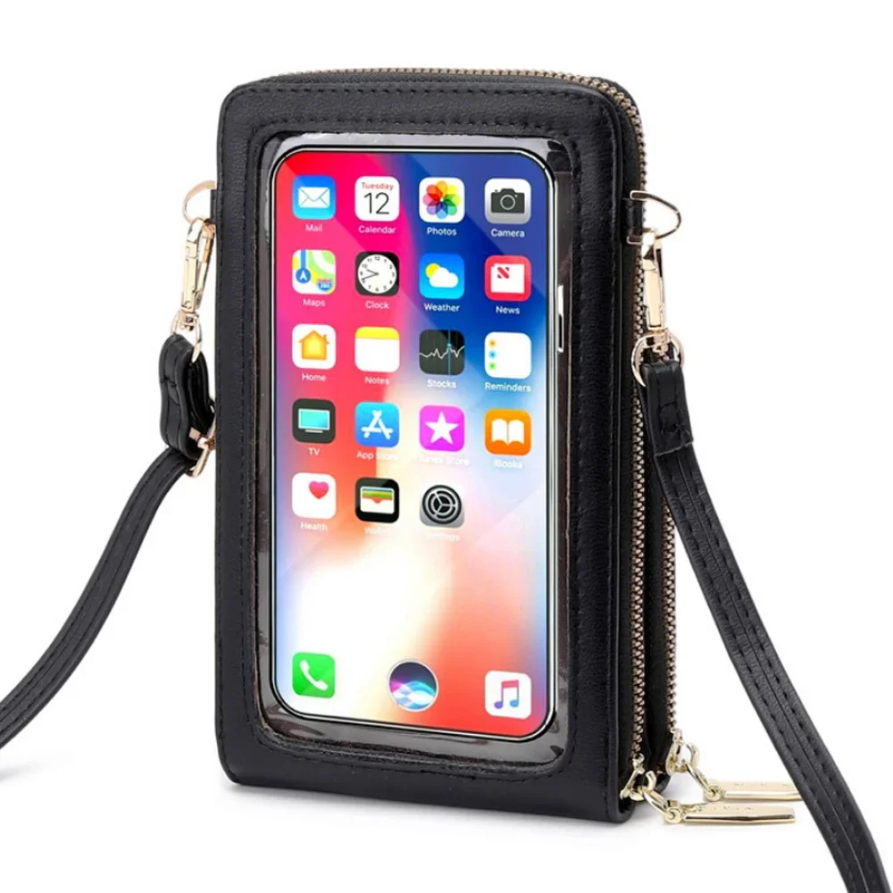 Universal Touch Screen Mobile Phone Shoulder Bags For Samsung/apple/Huawei Cell Case Crossbody Purse Skull Printed Women Handbag