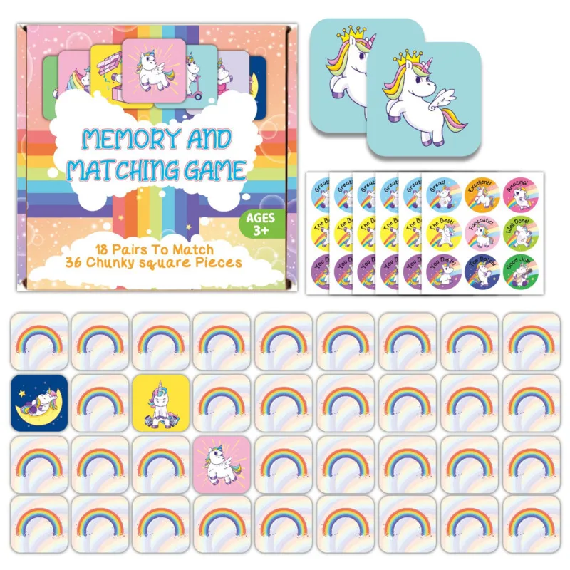 

Montessori Kids Memory Matching Cards Toy Toddler Memory Game Puzzle Cartoon Animal Pairs Pairing Card Games For Parent-child