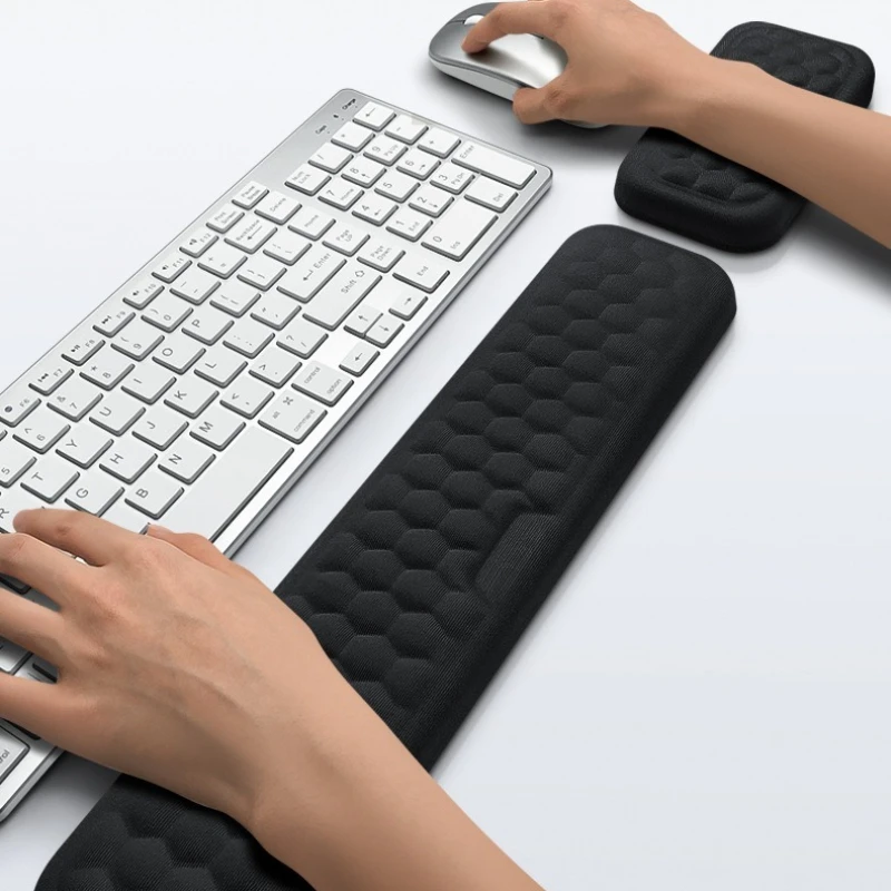 Mouse Pad Wrist Guard Memory Foam Silicone Ergonomic Office Desktop Keyboard Hand Rest Support