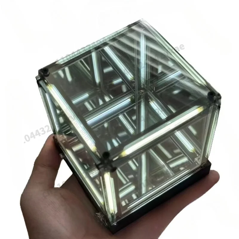 Gaming Room Desktop Atmosphere Light Creative Fashion Esports Cubic Ornament White 2026 Tech Abyss Magic Cube 4D Space Stereo