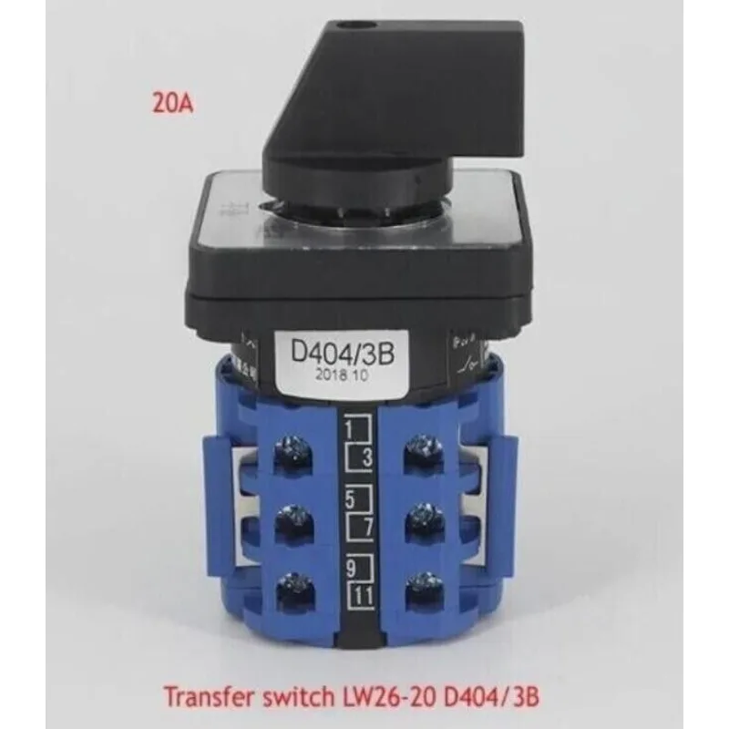 1PC LW26-20 D404/3B 220V Single-phase Motor Forward And Reverse Switch 20A