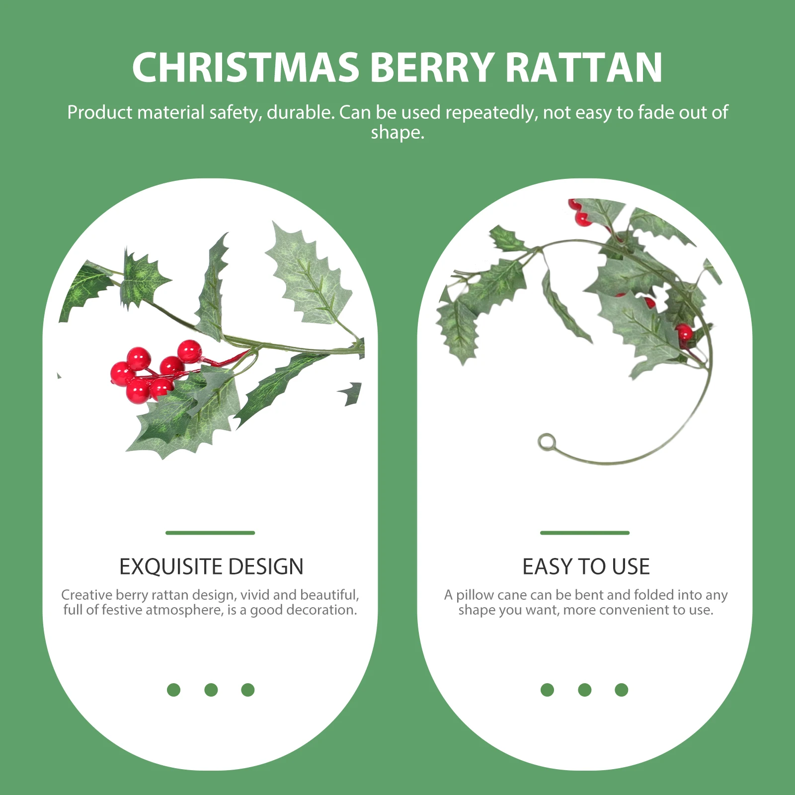 

Christmas Rattan Artificial Red Vine Bendable Decorative Rattan for Tree Party Garden Indoor Holiday Decoration