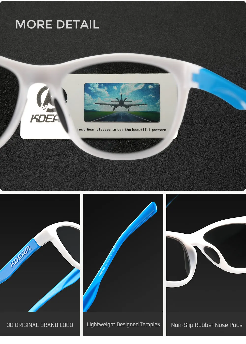 KDEAM Reduzieren Die Hellsten Licht POLARISIERTE Sonnenbrille Frauen Gesättigt Beschichtung Sonnenbrille Platz 58mm Medium Größe Shades Für Männer – Detail 5