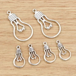 20pcs 21x11mm 36x19mm Charms Light Bulb Antique Making Pendant fit,Vintage Tibetan Silver color,DIY Handmade Jewelry Findings