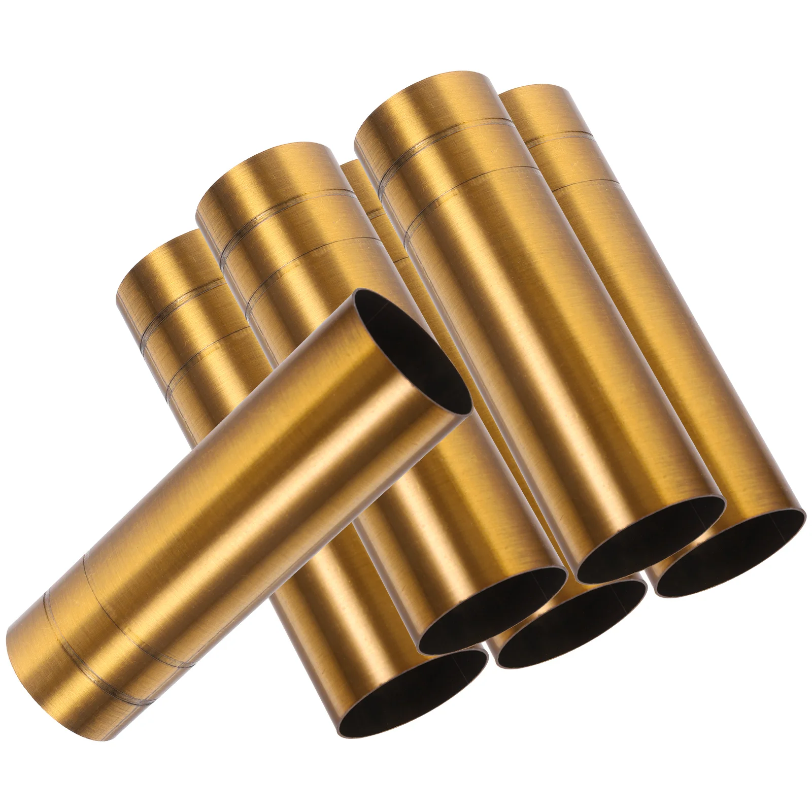 

6 Pcs Lamp Head Wire Cutting Double Line Covers 25x80 Gold Metal Chandelier Base Sockets Sleeves Fits Most Lamps