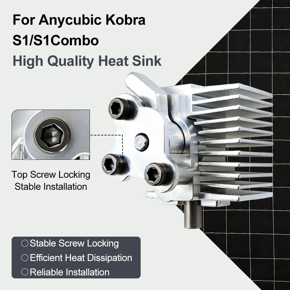 For Anycubic Upgraded Quick-Release Kobra S1 Radiator Kobra S1 Strain Gauge — Enhanced Cooling Heat Sink 3D Printer Accessory