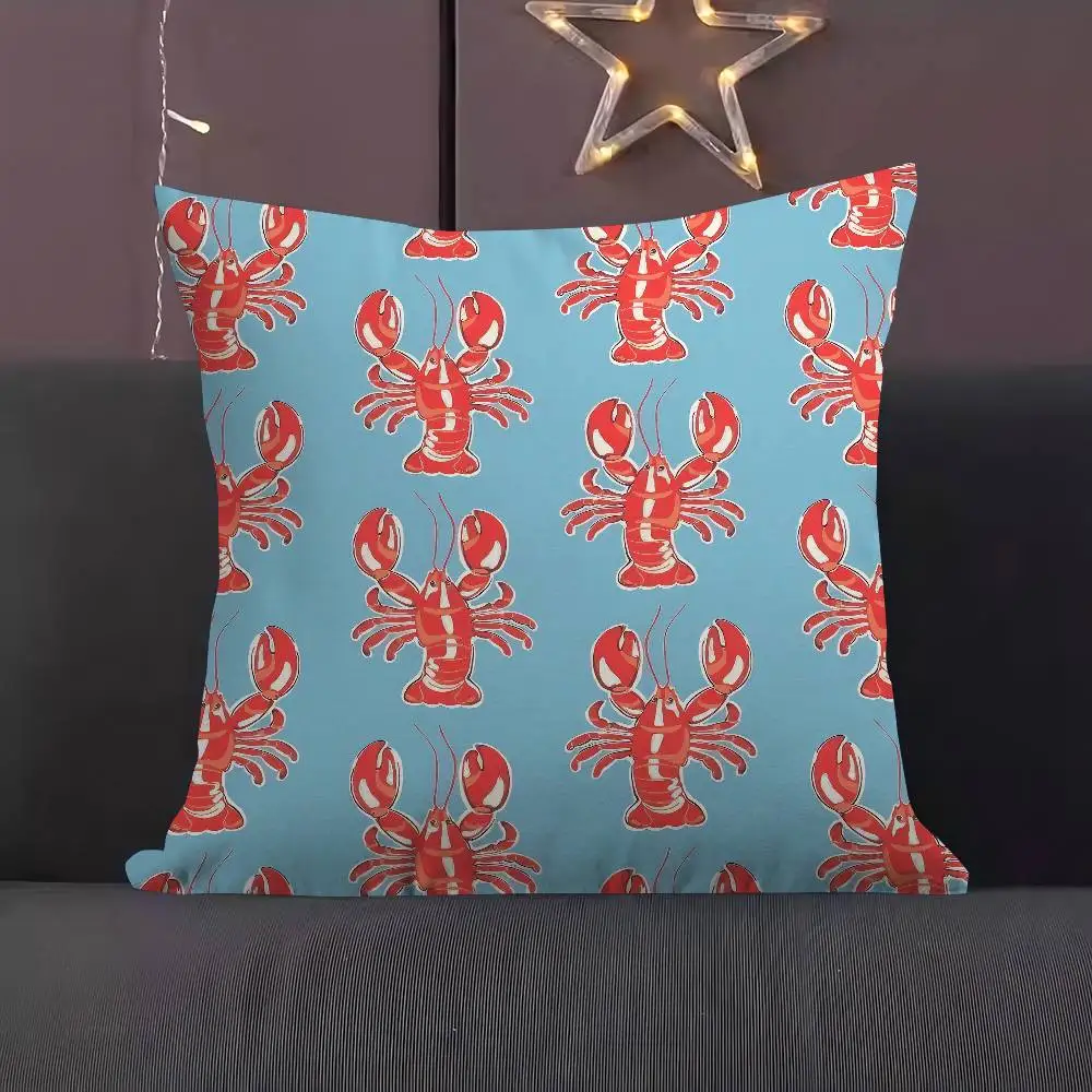 Чехол для подушки с красным узором лобстера, наволочка, декор, наволочка с принтом, чехол для дивана