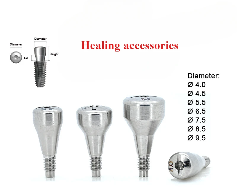 Compatible with Dental Healing Accessories Oral Implant Accessories Healing Screws Cap Closure Screws Dental Materials