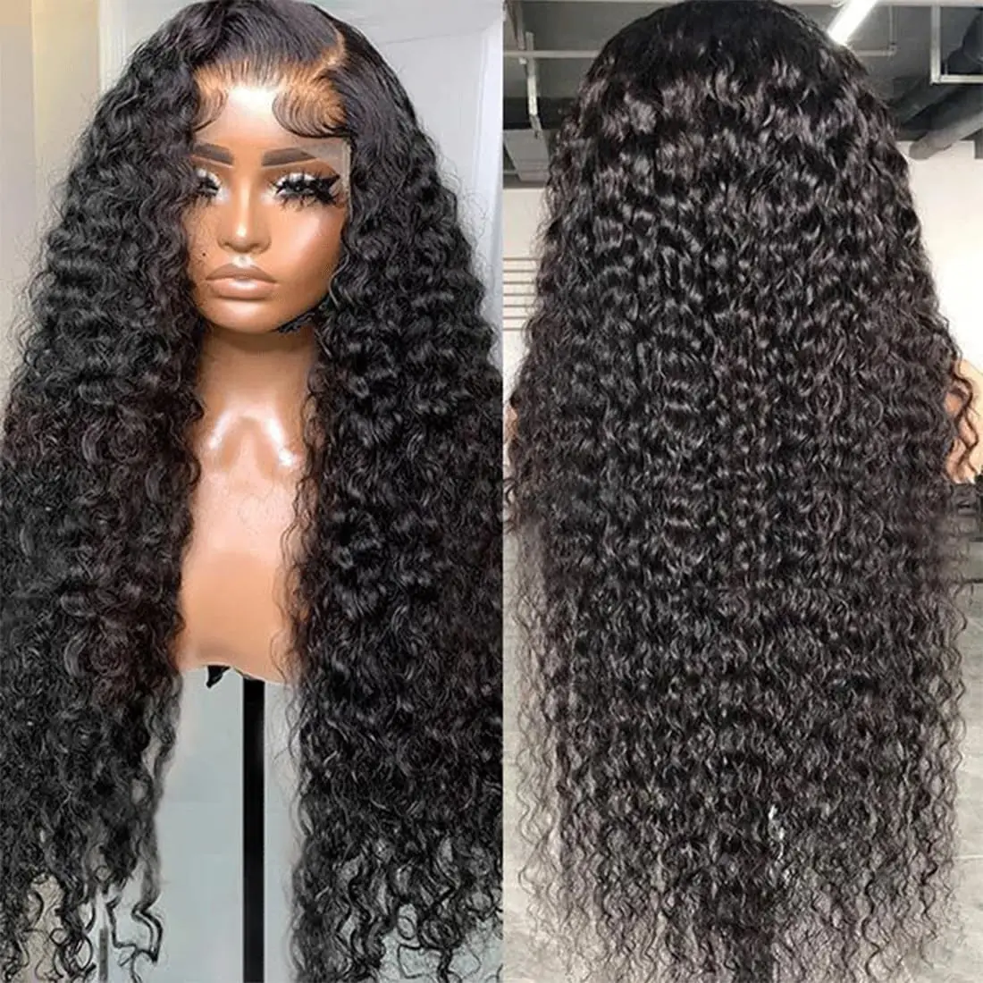 Perruque Lace Front Wig Deep Wave Naturelle Bouclée, Cheveux Humains, 13x6, 13x4, Haute Densité 250%, 200, pour Femme