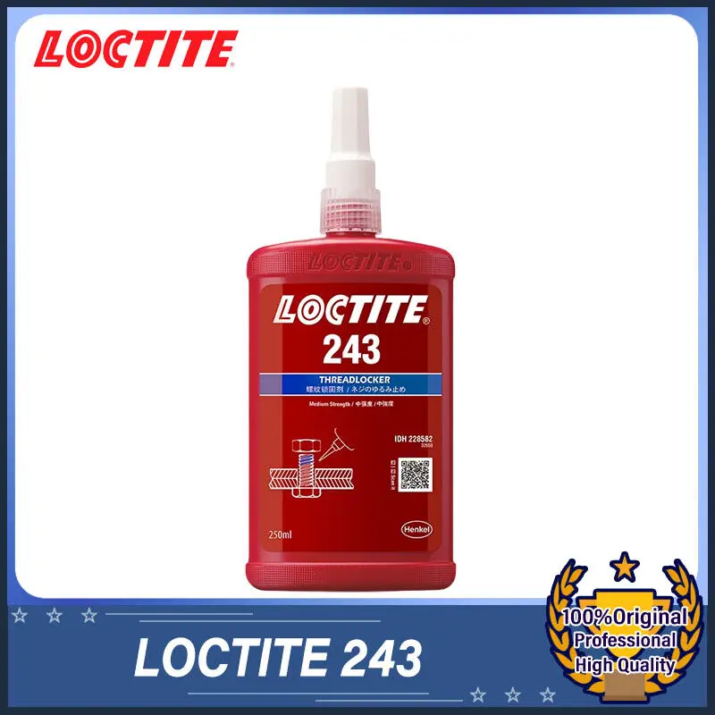 1PC LOCTITE 243 250ml Threadlocker Glue Blue Medium Strength Primerless