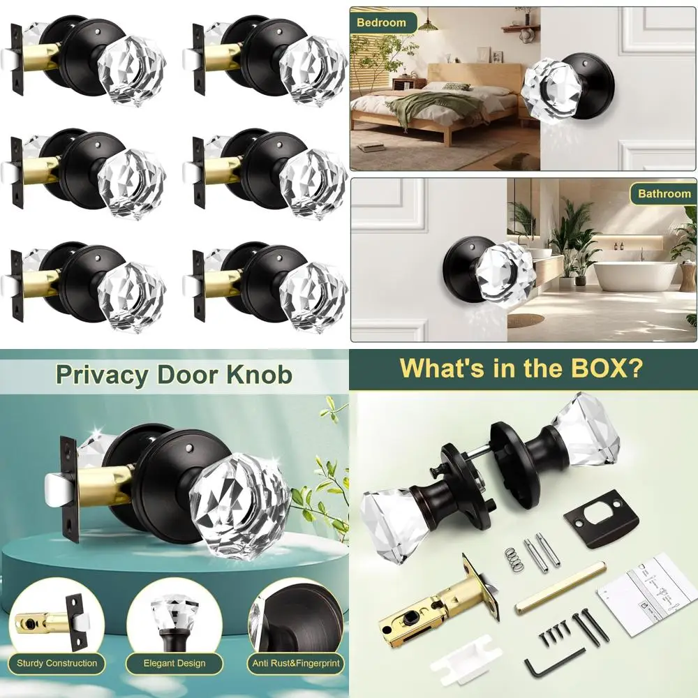 

Прозрачные хрустальные дверные ручки в упаковке, масляная бронзовая отделка для внутренних дверей, уникальные стеклянные ручки для домашнего декора