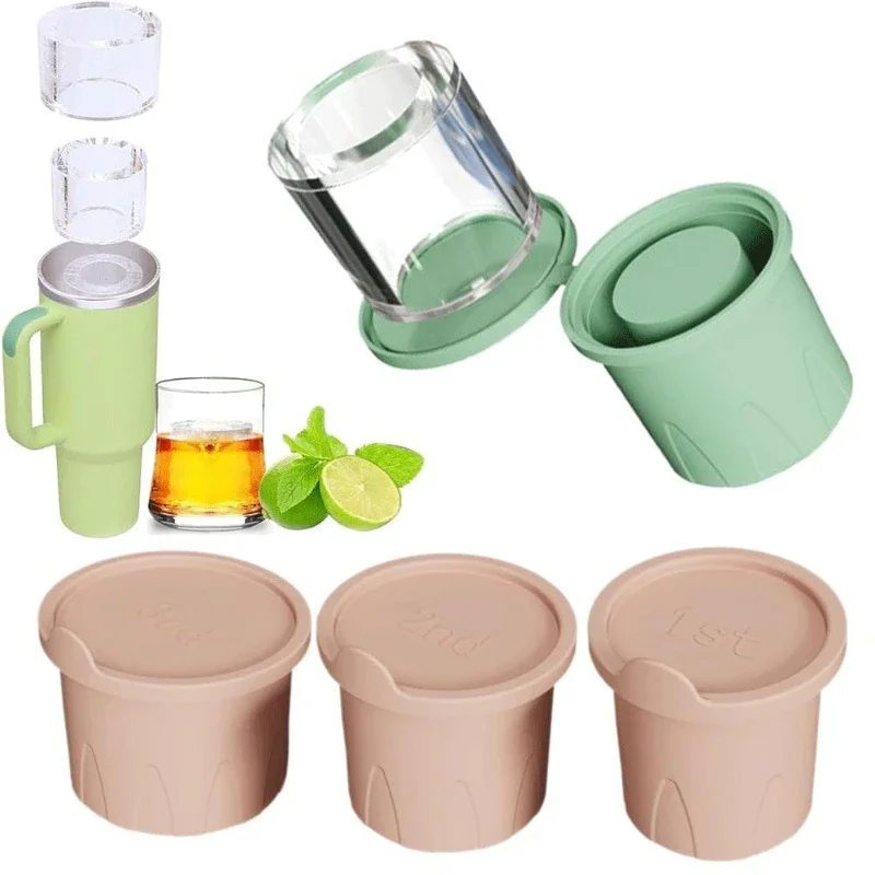 Accesorios Stanley, molde de hielo de verano, bandejas para cubitos, Fabricación de hielo, fabricante de tazas de bebidas, moldes circulares de silicona con forma de hielo para taza Stanley
