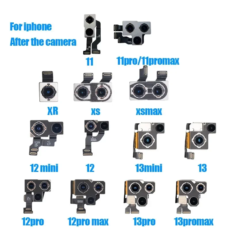 Rear Camera For iPhone 14 15 Promax plus Back Camera Rear Main Lens Flex Cable Camera For iphone 12 13 pro max Original