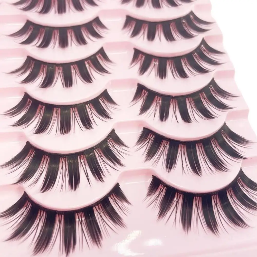 

1set Makeup Thick Long Eye Lashes Handmade Mixed Mink False Eyelashes Dolls Handmade Soft Full Strip Lashes new