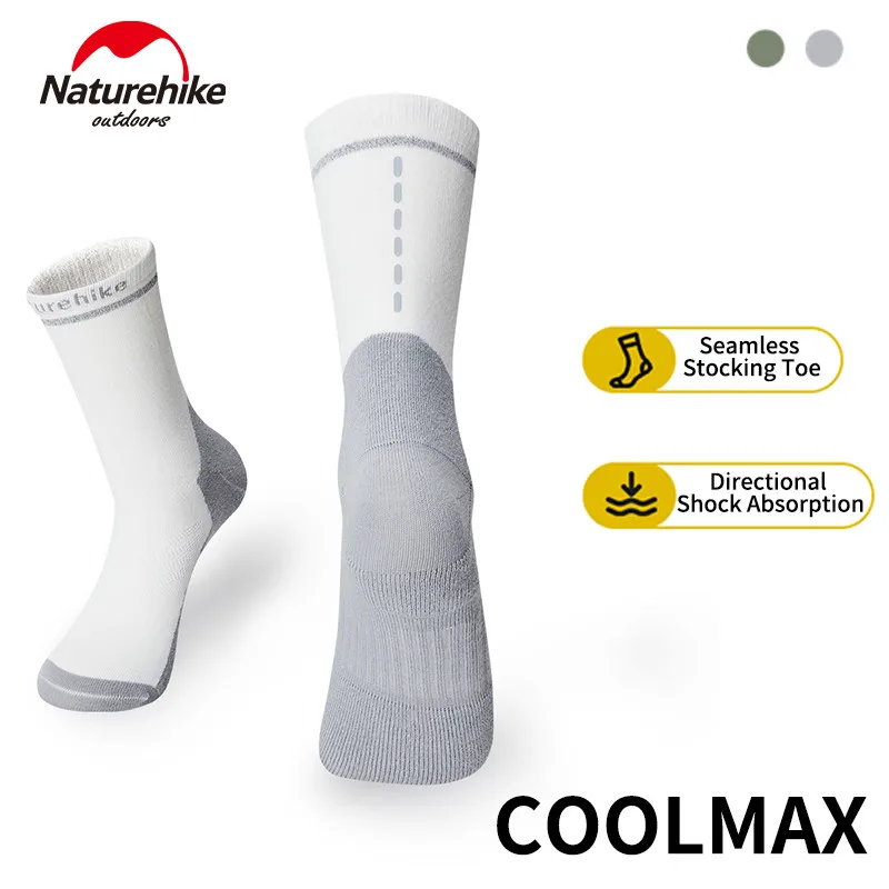 

Naturehike Cycling Mid-Calf Socks shock absorption for Men Women 1pair Bicycle Cycling Running Sports Cotton Socks Breathable