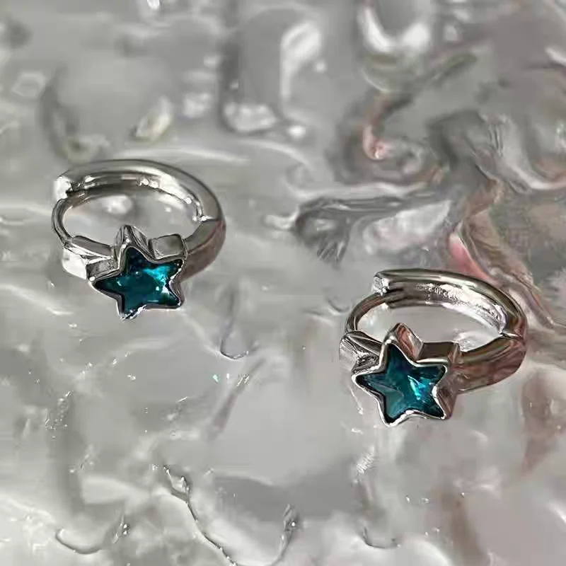 

925 Silver Stud Earrings Korean Style Fashionable Unique Simple Five Pointed Star Small Scale Exclusive Star Shaped Earrings