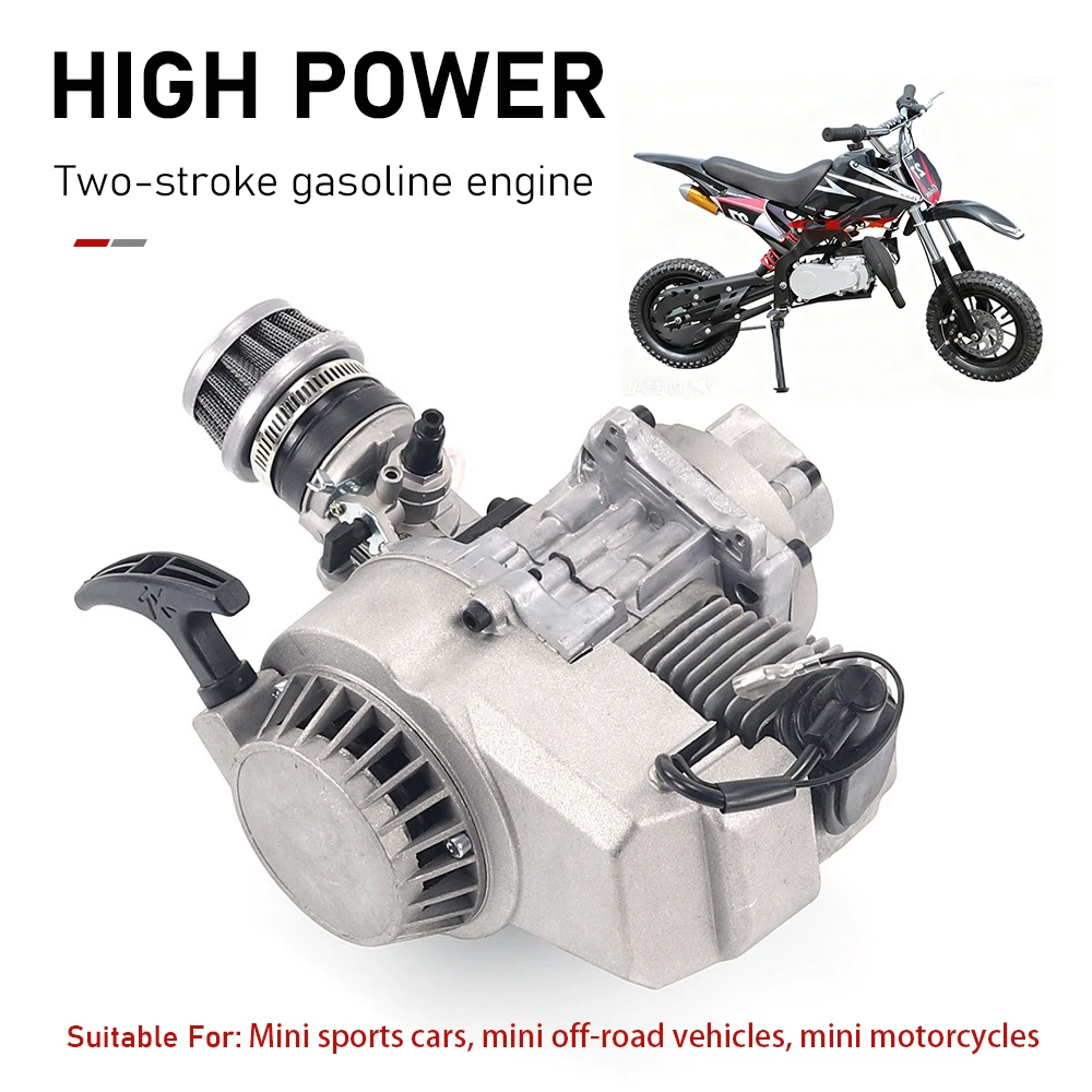

Mini Motorcycle Engine 2-Stroke 49CC Gasoline Engine Pull Start Engine for Mini Roadster Dirt Bike Miniature Motorcycle