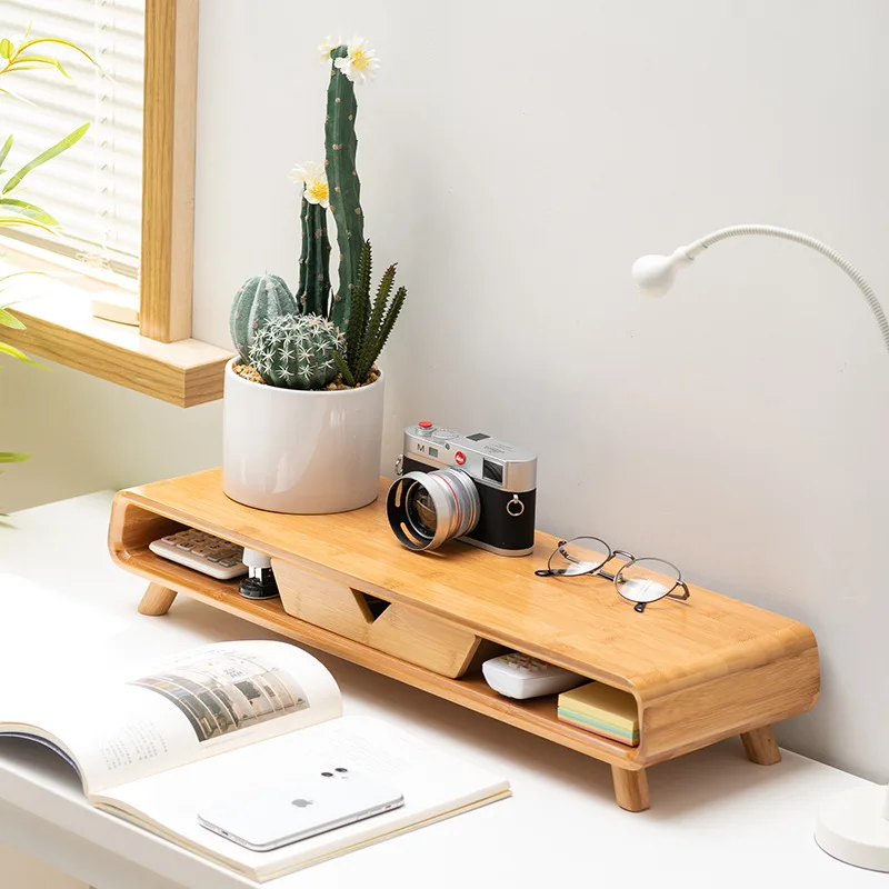 

Modern Curved computer monitor raised frame Desktop computer raised frame Office desk Keyboard storage bracket