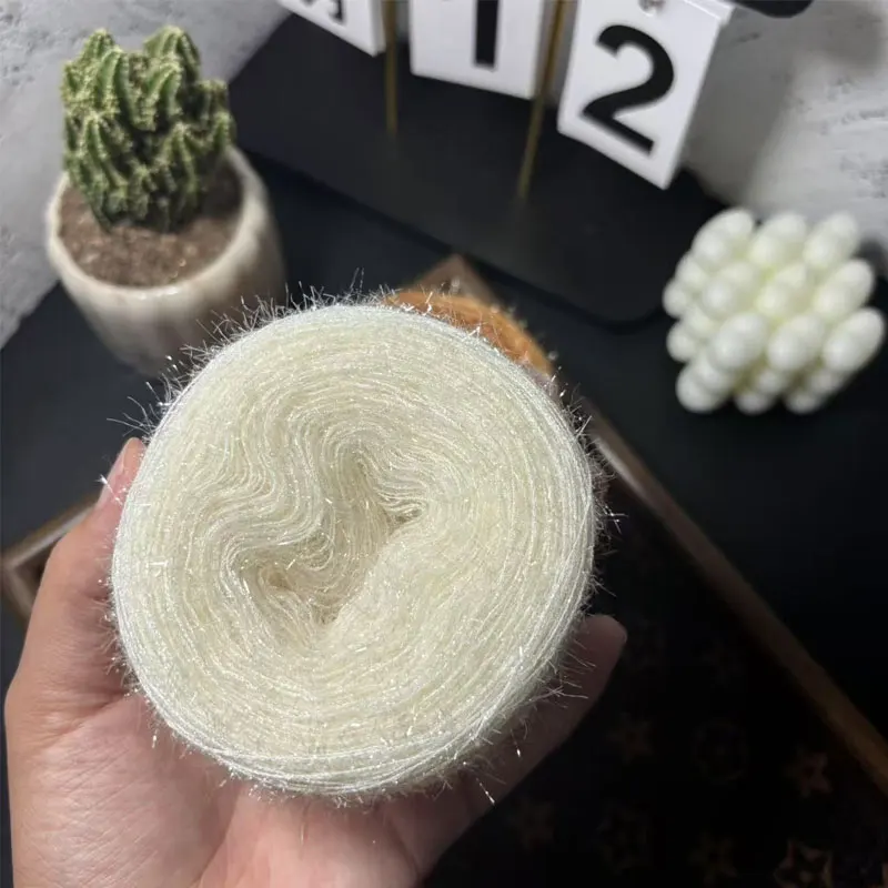 50g/roll, no shedding hair, phantom sparkling glass yarn crochet hook can be used to weave dolls, hair accessories, wiring
