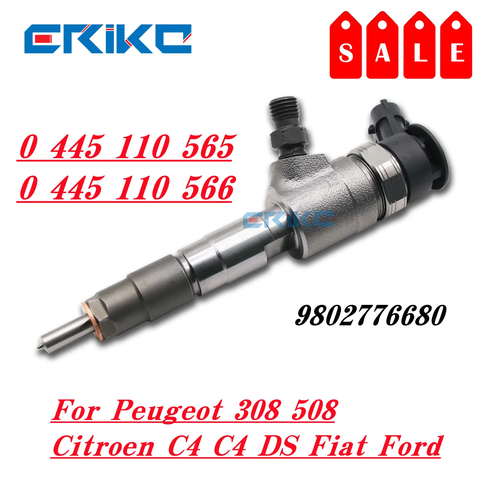 

0445110565 Nozzle 0445110566 9802776680 New Diesel Fuel Injector For Peugeot 308 508 Citroen C4 C4 DS Fiat Ford