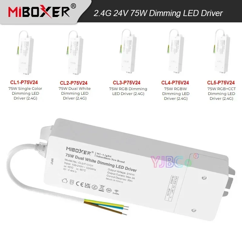 24V DC 75W 2.4G RF Panel Remote control Dimming Driver Single color/Dual White/RGB/RGBW/RGB+CCT LED Power supply 110V~220V input