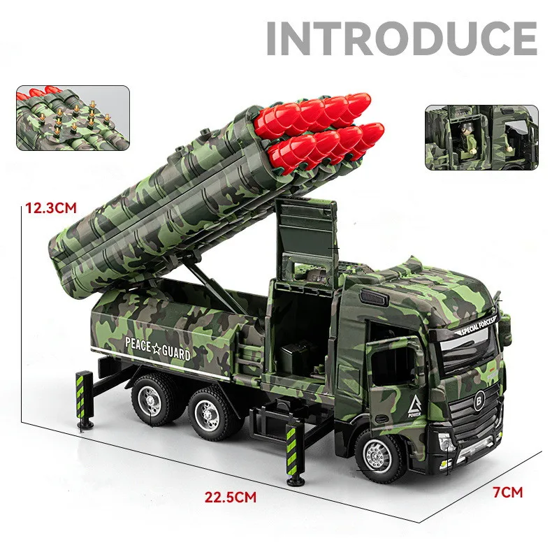 1: 50 alloy pull back missile transport vehicle model,simulation armored vehicle toy,military style car toy,wholesale