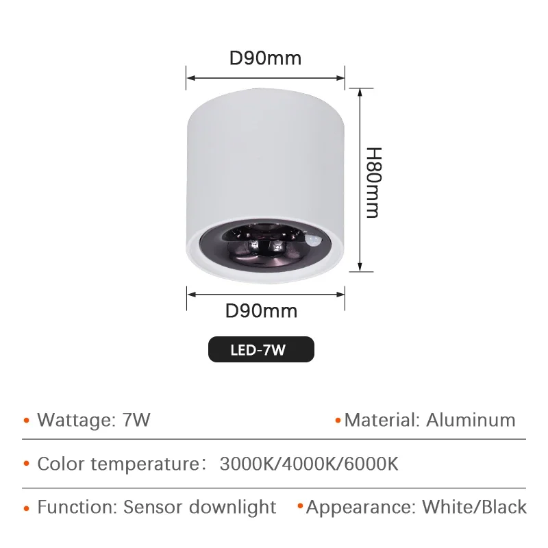 Nordycki współczesny reflektor sufitowy LED kuchenny w salonie z oświetleniem w trzech kolorach światła LED typu Downlight konwersja oświetlenia wewnętrznego