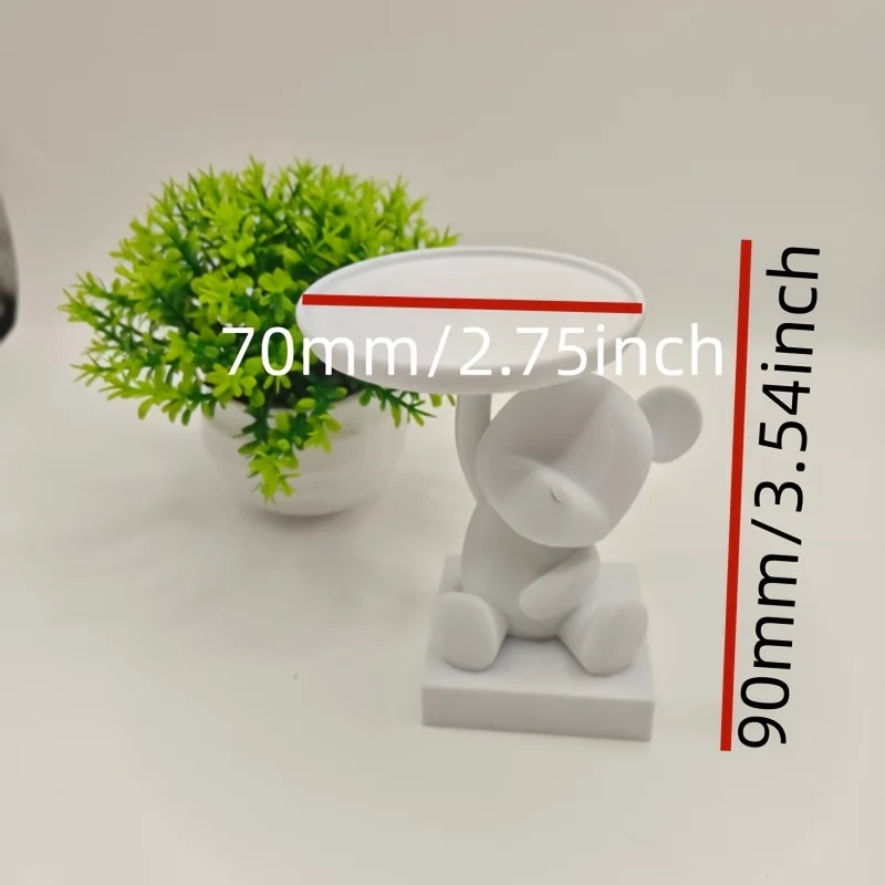 1PC Cute Bear Trinket Dish – Multifunctional Small Storage Organizer for Desk, Nightstand – Adorable Home Decor & Birthday Gift