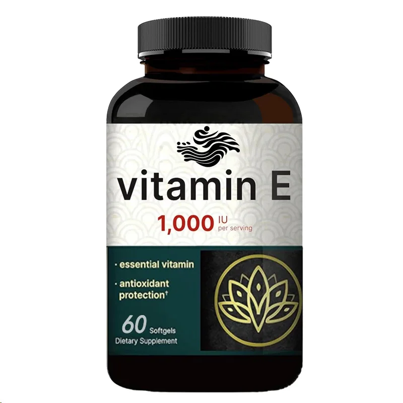 Vitamin E Oil 60 Capsules, Essential Antioxidant, 1000 Iu Per Serving To Support Skin, Heart, And Immune