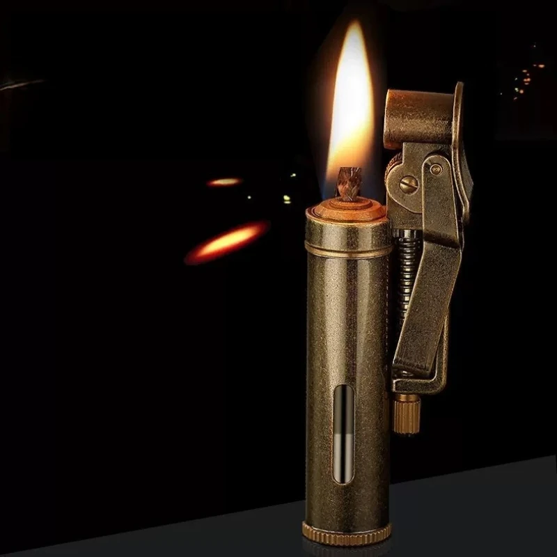 Retro Schleifscheiben-Feuerzeug Kreatives Transparentes Großvolumiges Kerosin-Feuerzeug Altmodisches Nostalgisches Feuerzeug Geschenk für Männer