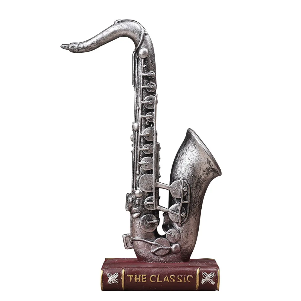 

Creative American retro resin saxophone musical instrument model bar window props decor Soft TV Retro Creative Model Ornaments