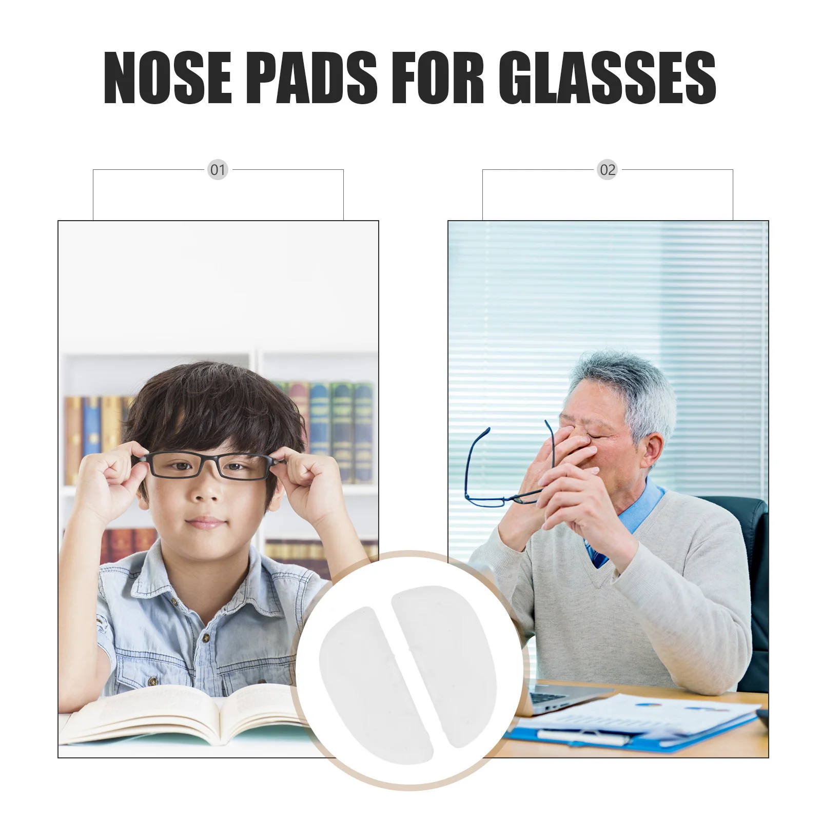 

10Pairs Silicone Nose Pads Anti-Slip Soft Supple Nose Cushions Optical Glasses Frame Replacement Supplies