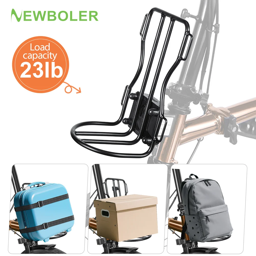 NEWBOLER Metal Front Rack for Brompton Bike Bag Front Lightweight Shelf Luggage Rack Bicycle Accessories